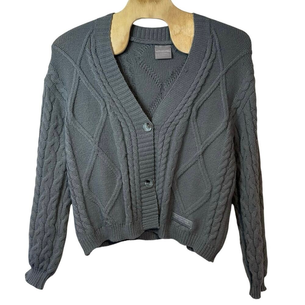 Taylor Swift The Tortured Poets Department TTPD Gray Button Cardigan Size XL/2XL